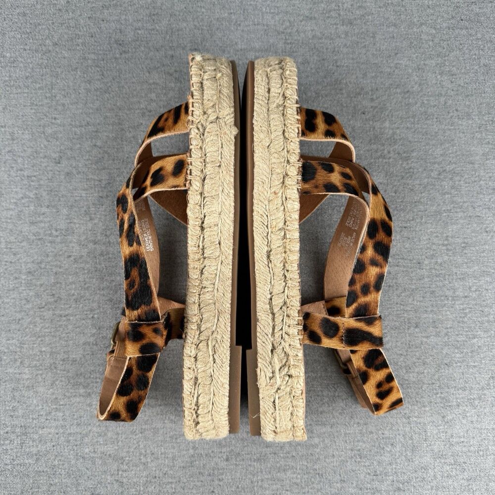 New‎ Madewell Sandals Womens 8.5 Brown Leather Animal Print Beachy Boho Resort - Picture 6 of 14